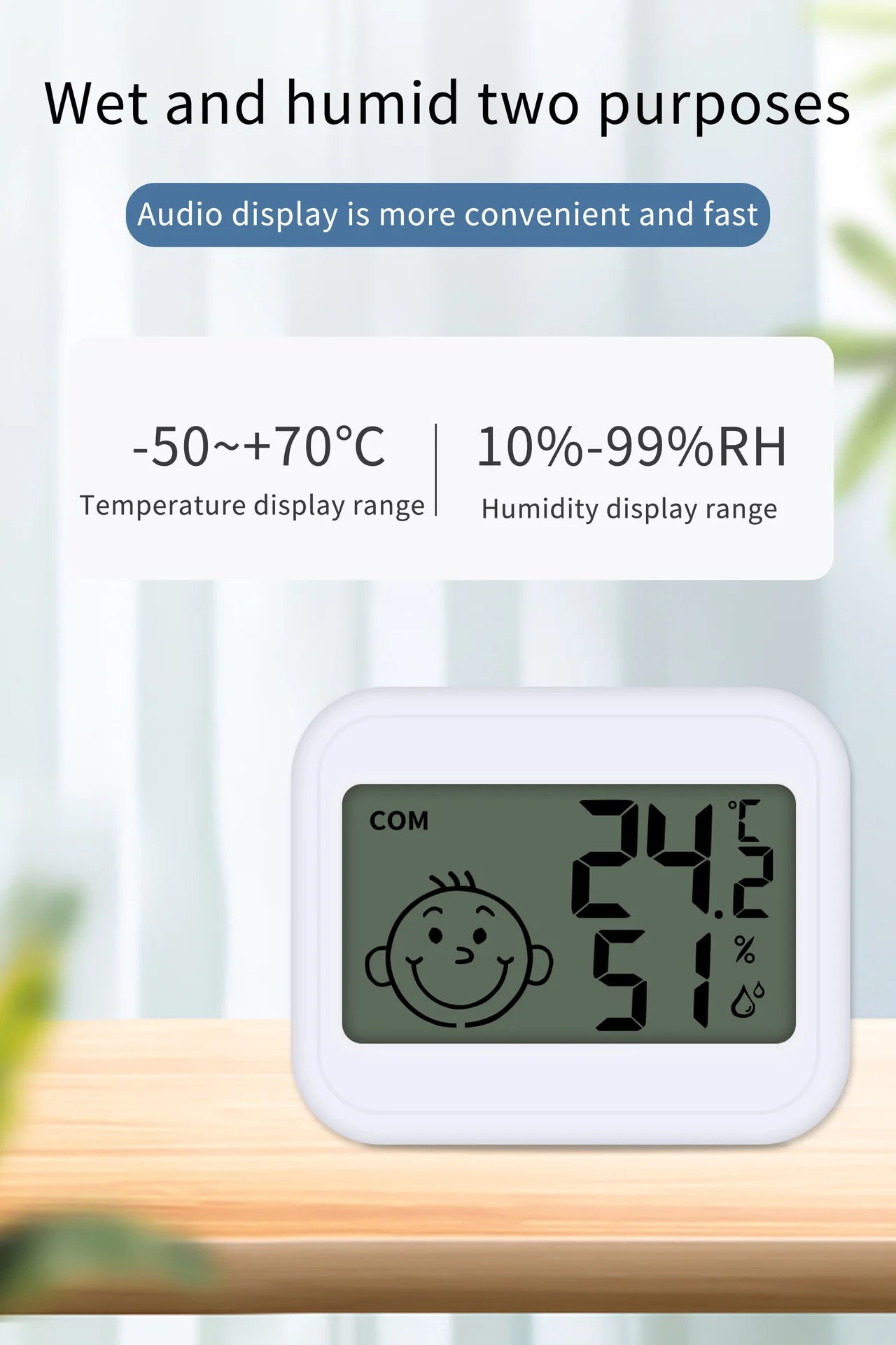 Smart Home Weather Station with Alarm Clock, LED Digital Thermometer
