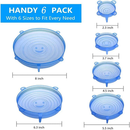 6 Pcs Silicone Cover  Stretch Lids for Kitchen