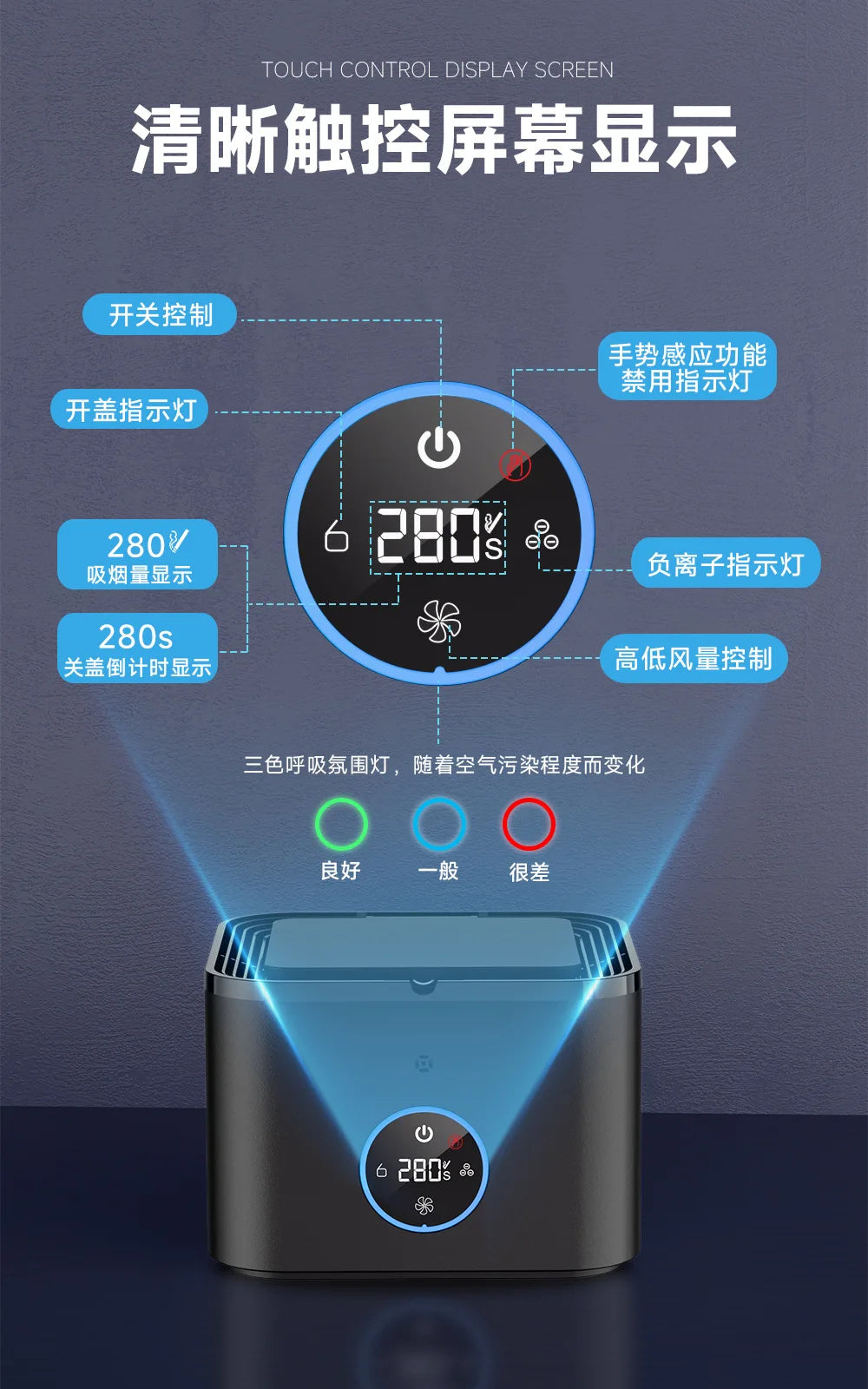 Smart Ashtray Air Purifier