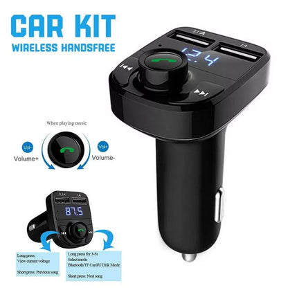 Bluetooth FM Transmitter Hands-Free Calling Radio Receiver Mp3 Music Stereo Adapter