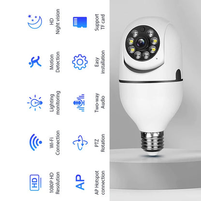 Smart Home 2.4G E27 Bulb Wifi Surveillance Camera HD