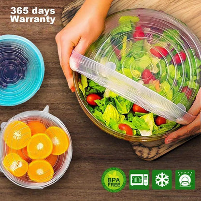 6 Pcs Silicone Cover  Stretch Lids for Kitchen