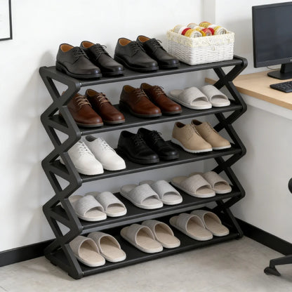 Large Capacity & Easy Assembly Space - Saving Z - Type Shoe Rack