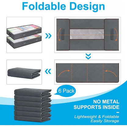6-Pack Large Underbed Storage Boxes