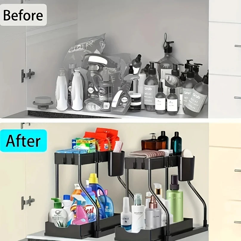 Space Saving 2 Tier Pull Out Storage Box