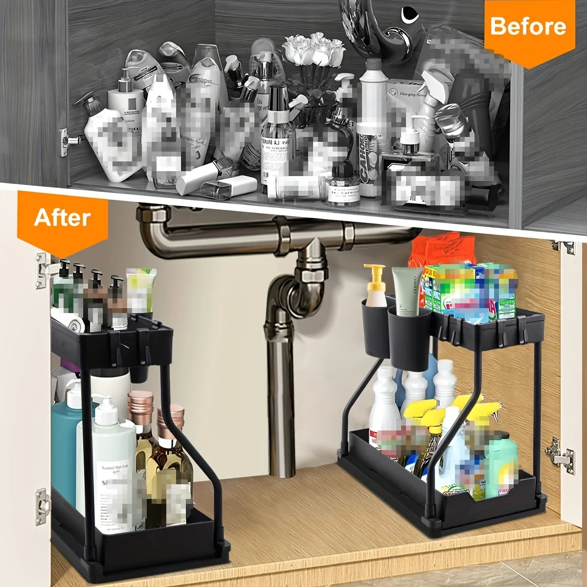Space Saving 2 Tier Pull Out Storage Box