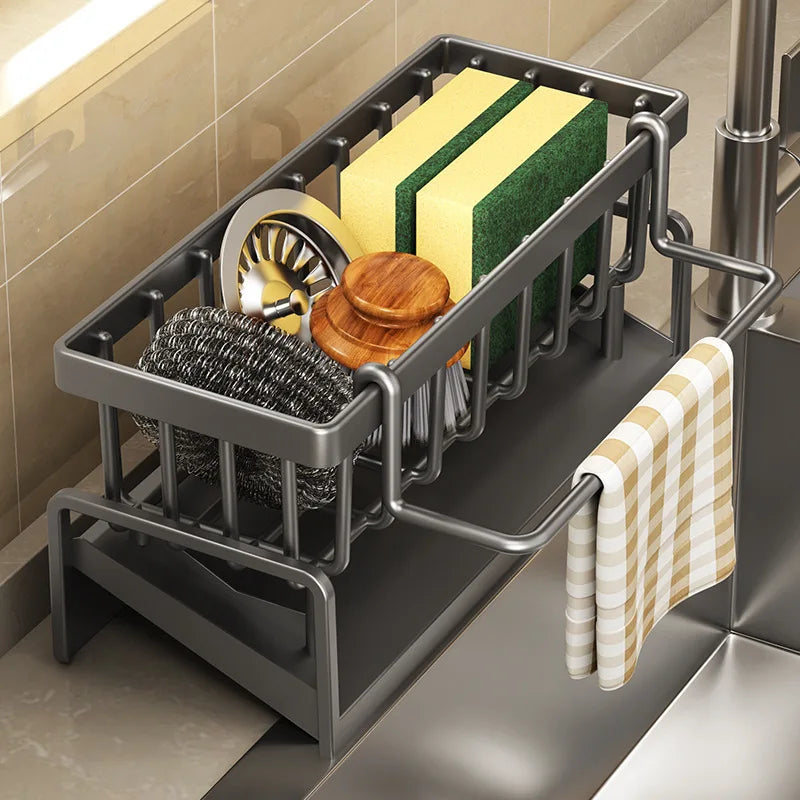Kitchen Spice Storage Shelf with Drainage Rack