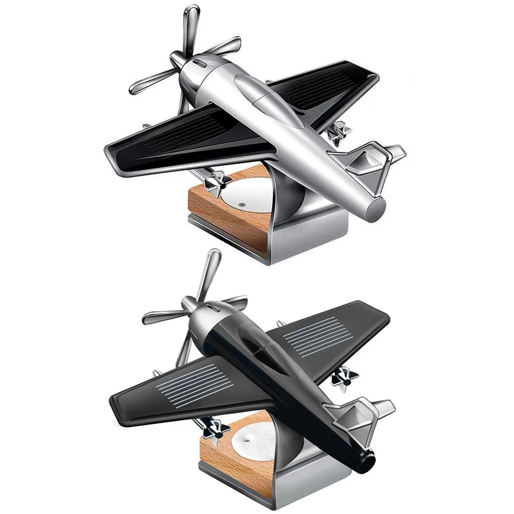 Solar Airplane Car Wooden Base Diffuser