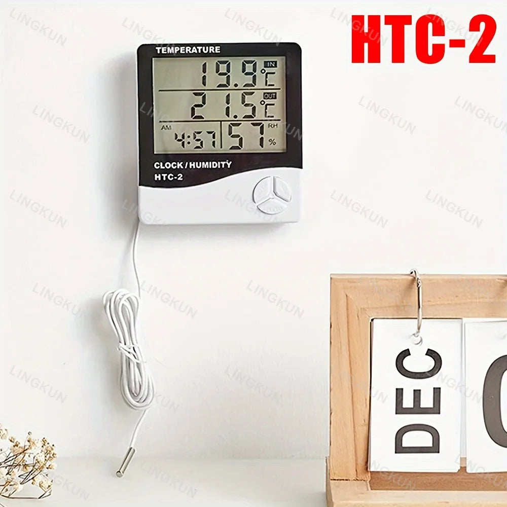 Smart Home Weather Station with Alarm Clock, LED Digital Thermometer