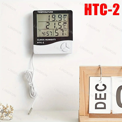Smart Home Weather Station with Alarm Clock, LED Digital Thermometer