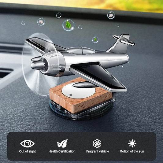 Solar Airplane Car Wooden Base Diffuser