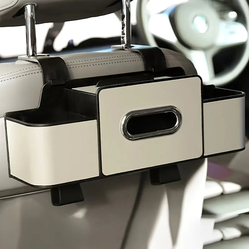 Car Seat Organizer with ABS Box & Tissue Holder