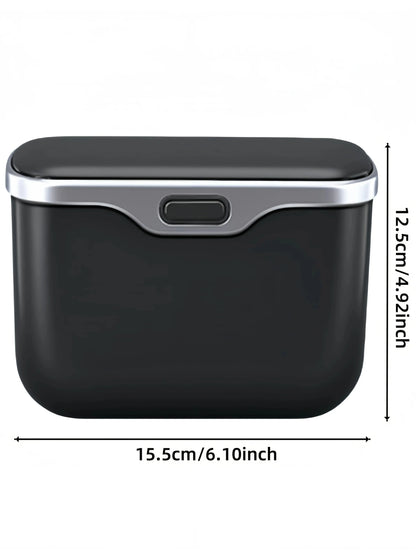 Multifunctional Car Trash Can with Lid Button