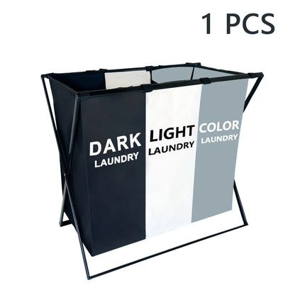 3 Sections Divided Laundry Basket Large