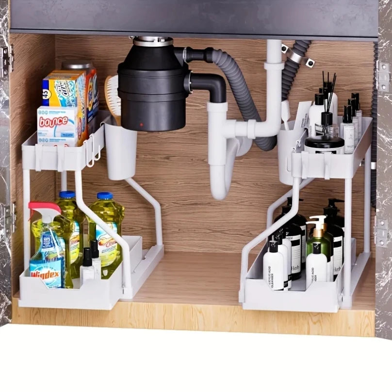Space Saving 2 Tier Pull Out Storage Box