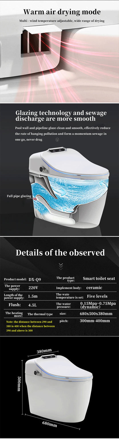 Fully Automatic Self Clean Toilet Seat Public English Voice Playback