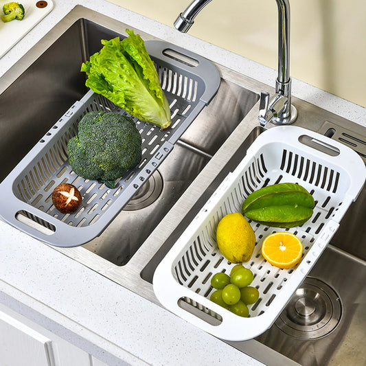 Adjustable Sink Rack Telescopic Drain Rack Vegetable Drain Basket