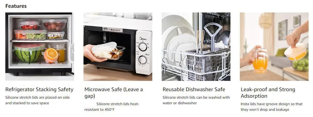 Silicone Stretch Food Covers Kitchen Fresh