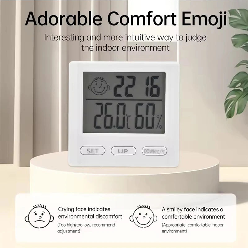 Smart Home Weather Station with Alarm Clock, LED Digital Thermometer