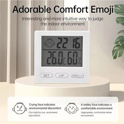 Smart Home Weather Station with Alarm Clock, LED Digital Thermometer