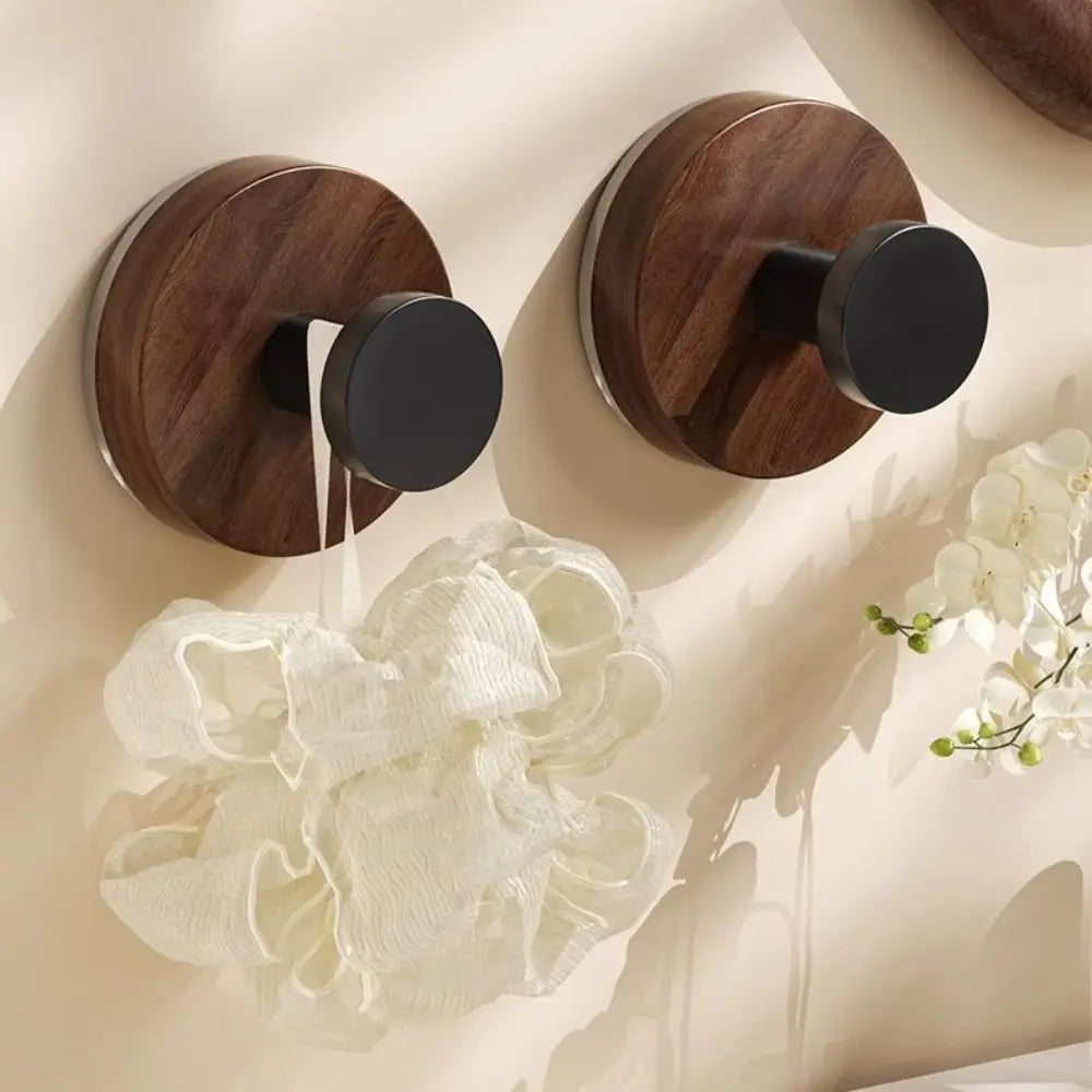 12pcs No-Drill Design Imitation Wood Door Hook