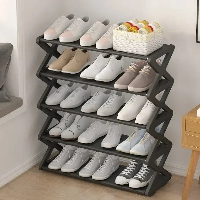 Large Capacity & Easy Assembly Space - Saving Z - Type Shoe Rack