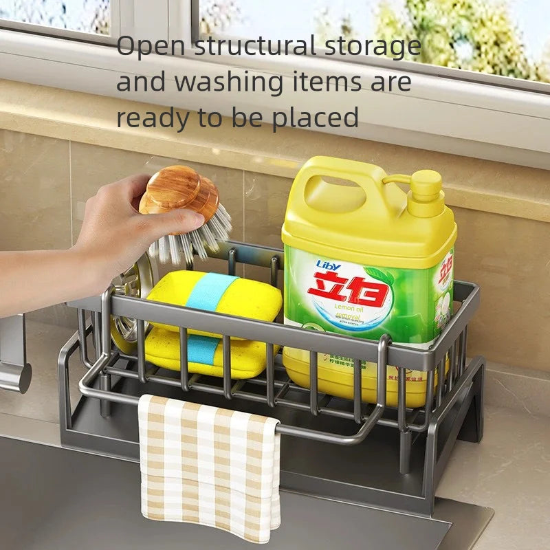 Kitchen Spice Storage Shelf with Drainage Rack