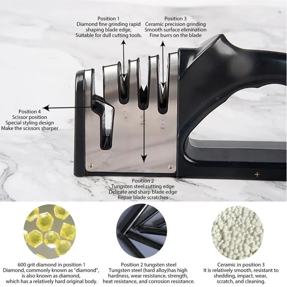 4 Segment Portable Non-Slip Knife Sharpener