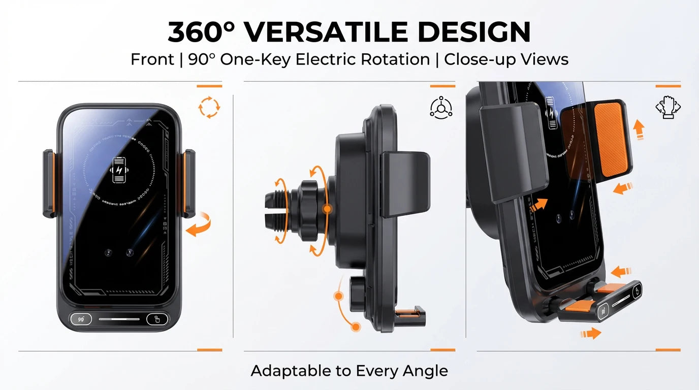 Auto Sensing One-Touch Release and Rotation Charger