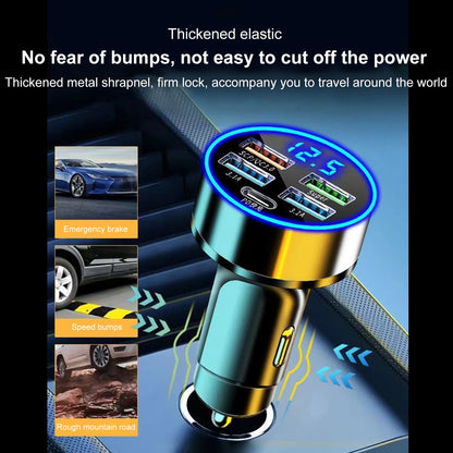 250W 4 Port Fast Car Charging Adapter