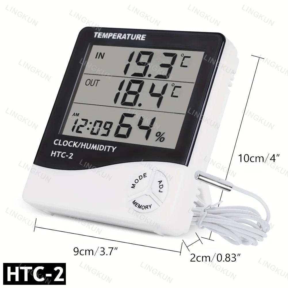 Smart Home Weather Station with Alarm Clock, LED Digital Thermometer