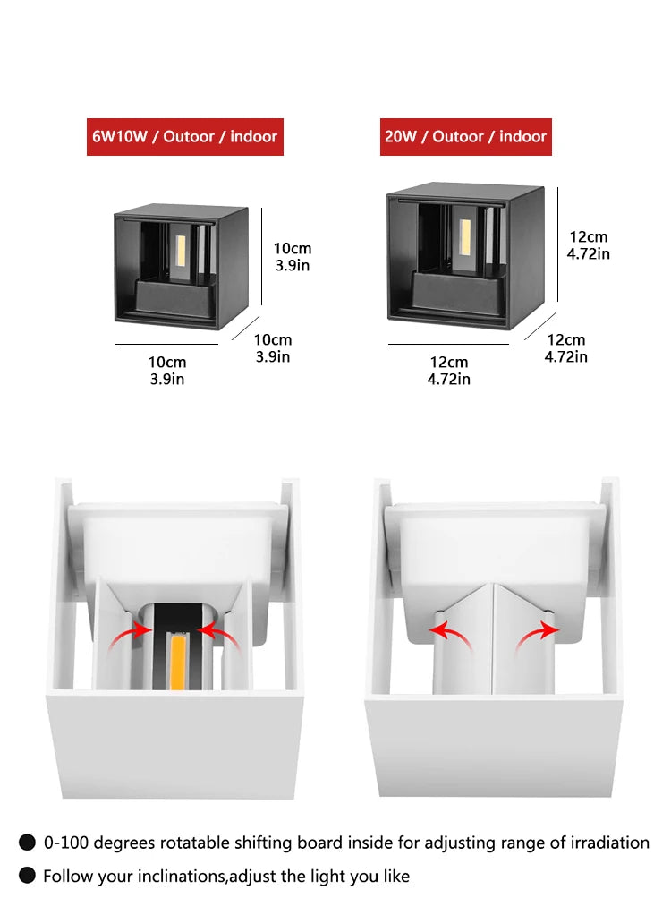 6W/10W/20W PIR Sensor  LED Wall Light