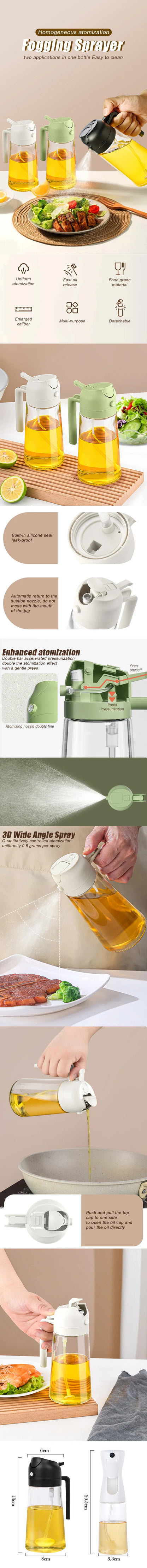 New 500ml 2 in 1 Spray Oil Sprayer Oil Dispenser