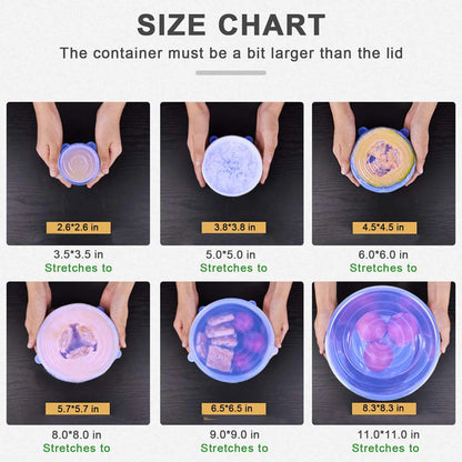 Silicone Stretch Food Covers Kitchen Fresh