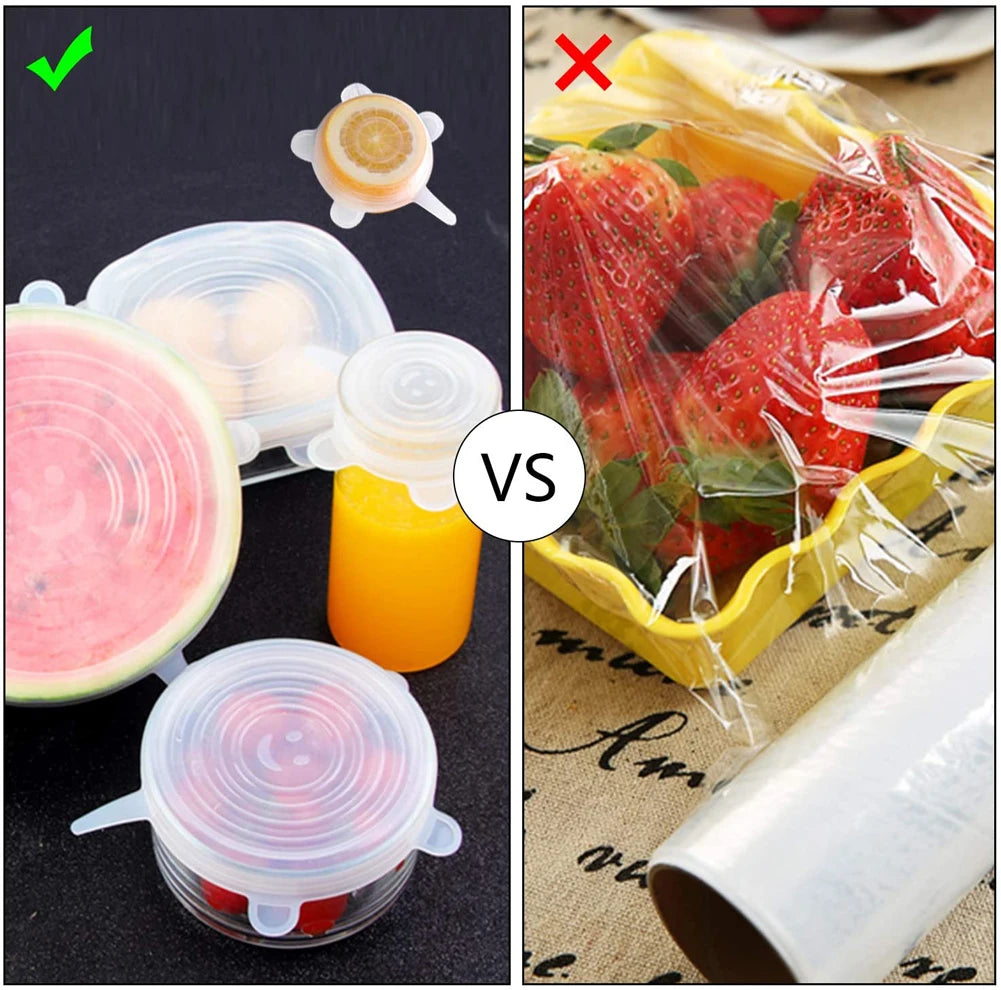 Silicone Stretch Food Covers Kitchen Fresh