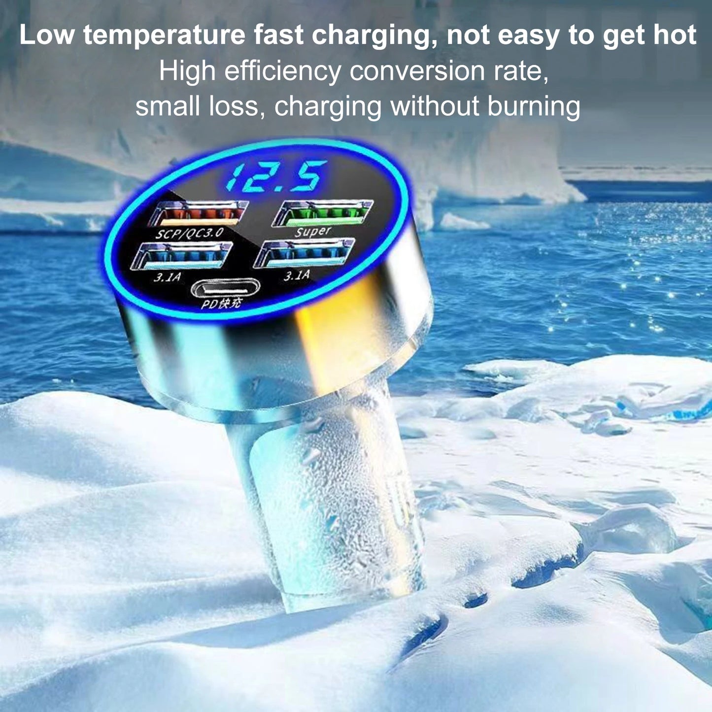250W 4 Port Fast Car Charging Adapter