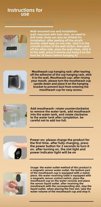 Smart 600ml Mouthwash Dispenser with Magnetic Induction