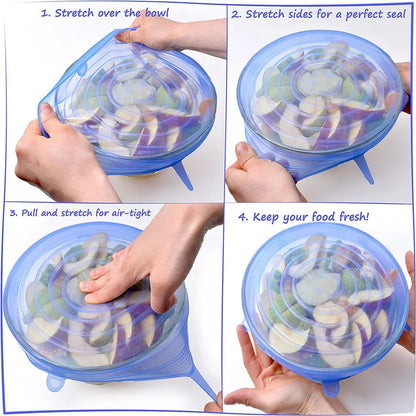 Silicone Stretch Food Covers Kitchen Fresh