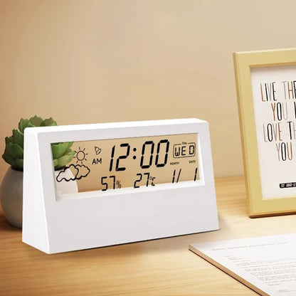 Smart Home Weather Station with Alarm Clock, LED Digital Thermometer