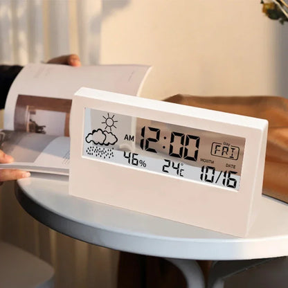 Smart Home Weather Station with Alarm Clock, LED Digital Thermometer
