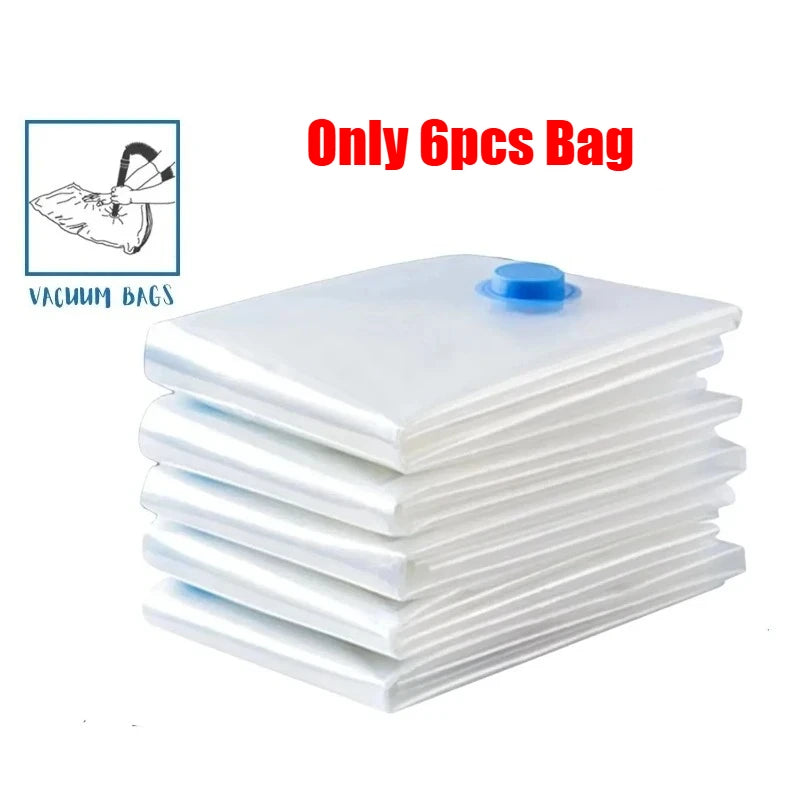 6PCS Vacuum Bag With Valve or Pump for Clothes