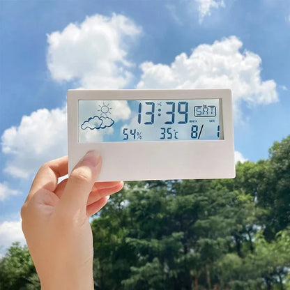Smart Home Weather Station with Alarm Clock, LED Digital Thermometer