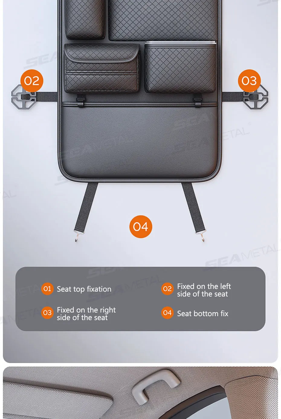 SEAMETAL Multi-functional Car Seat Back Organizer