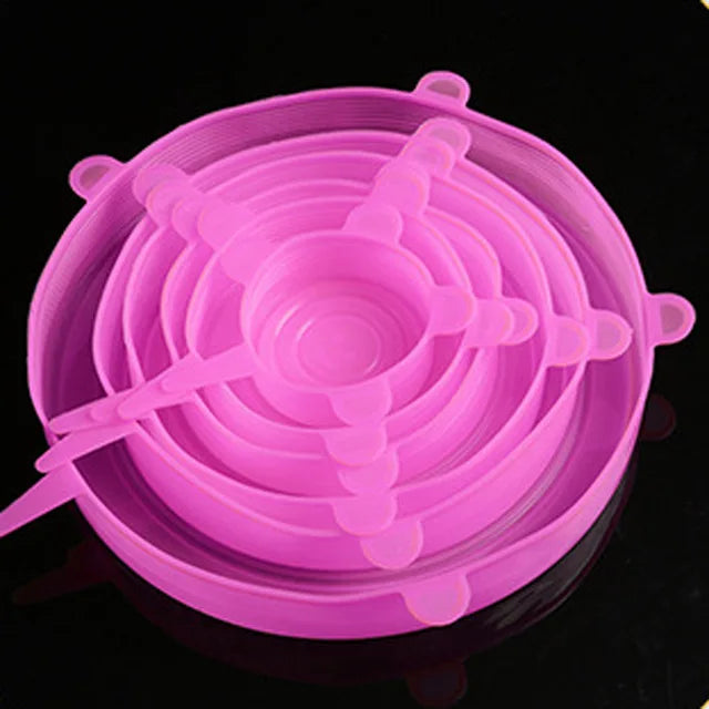 6 Pcs Silicone Cover  Stretch Lids for Kitchen