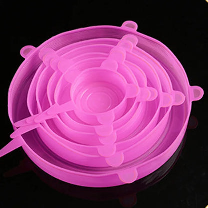6 Pcs Silicone Cover  Stretch Lids for Kitchen