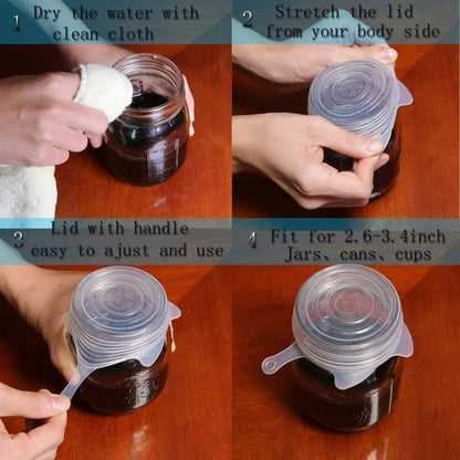 Small Silicone Stretch Lids 8 Pack of 2.5 inch