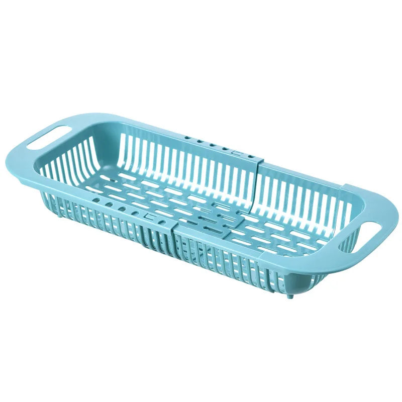 Adjustable Sink Rack Telescopic Drain Rack Vegetable Drain Basket