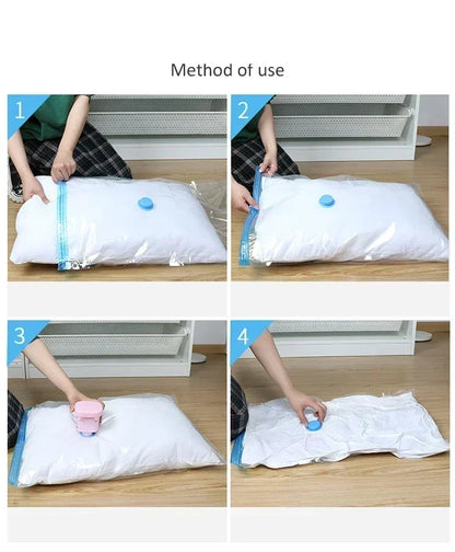 6PCS Vacuum Bag With Valve or Pump for Clothes