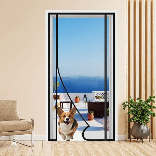 TYMF Black Magnetic Door Screen Mosquito Net