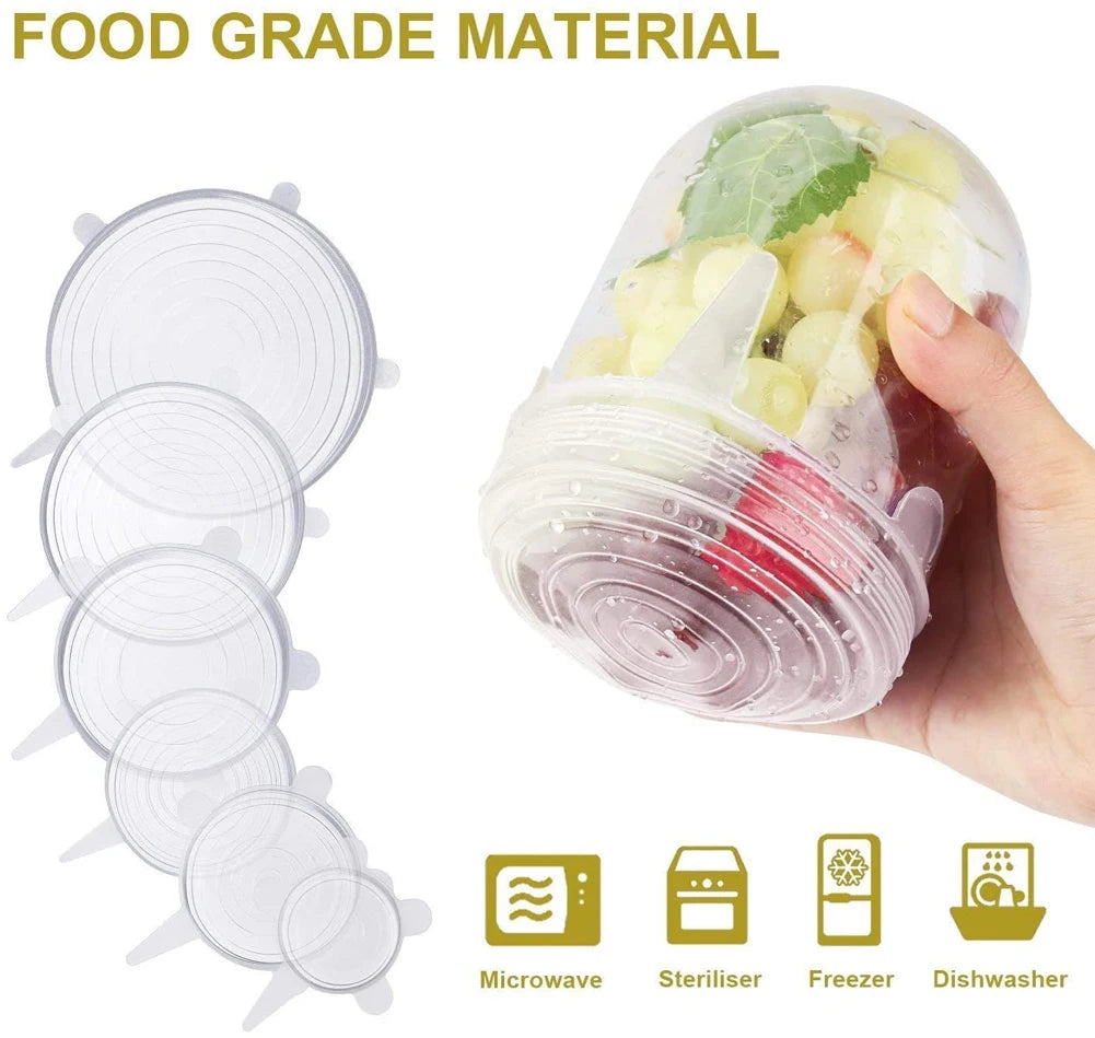 Silicone Stretch Food Covers Kitchen Fresh